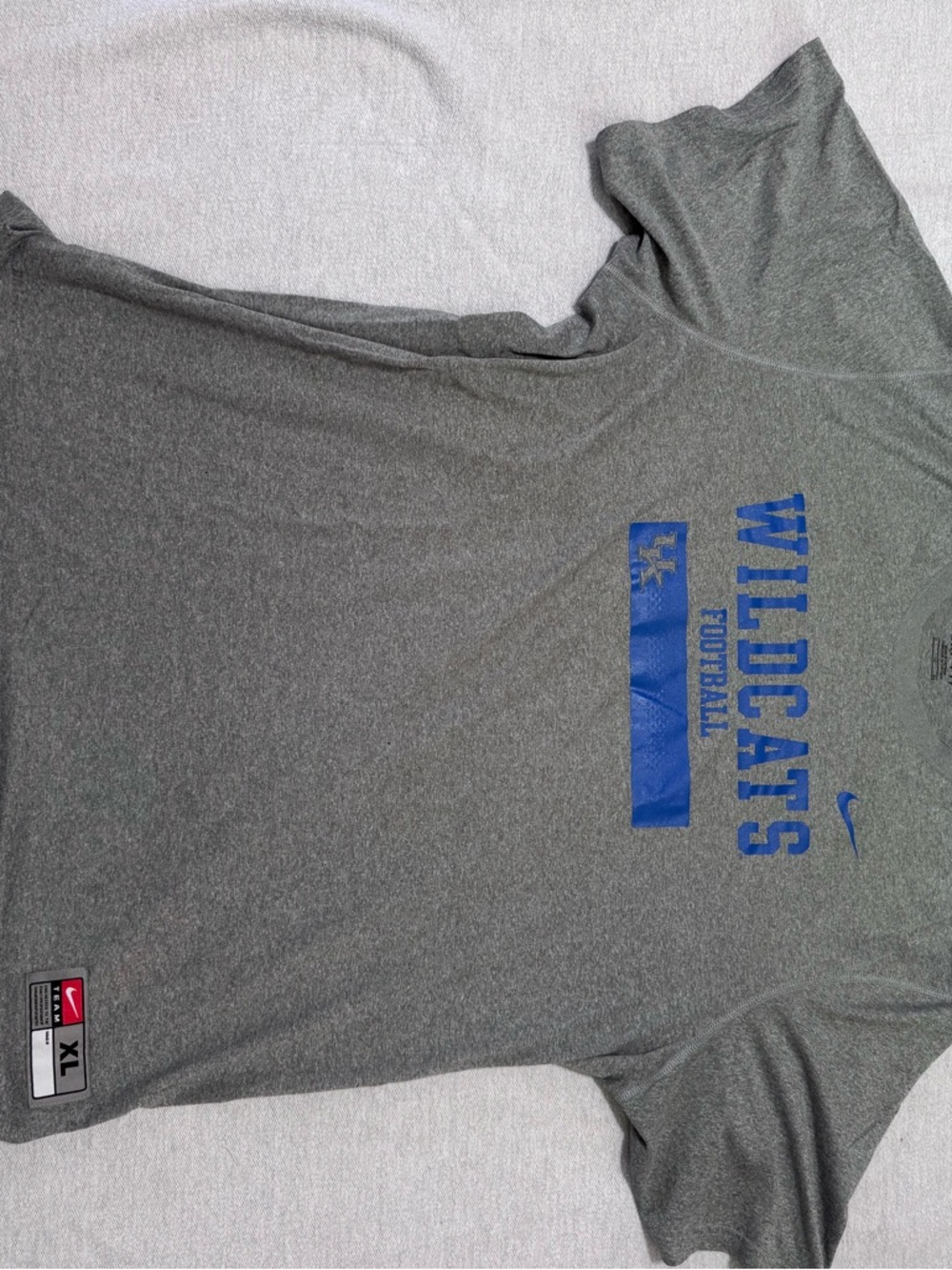 Nike Grey Wildcats Performance Tee with Blue Logo